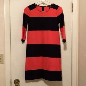 Tommy Hilfiger Blue and pink rugby stripe dress with cute snap details